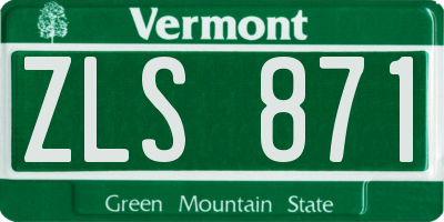 VT license plate ZLS871