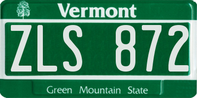 VT license plate ZLS872