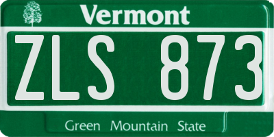 VT license plate ZLS873