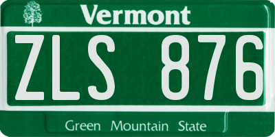 VT license plate ZLS876