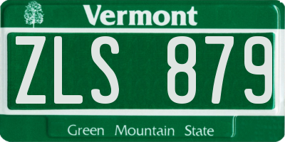 VT license plate ZLS879