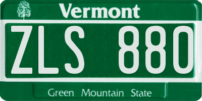 VT license plate ZLS880