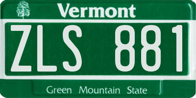 VT license plate ZLS881