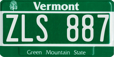 VT license plate ZLS887