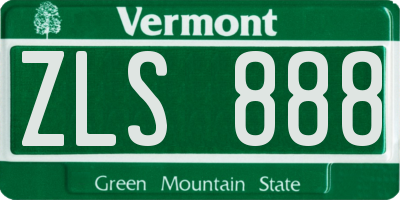 VT license plate ZLS888