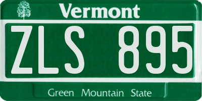 VT license plate ZLS895