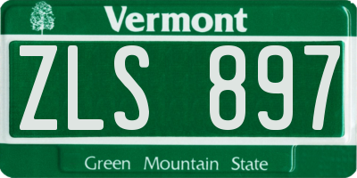 VT license plate ZLS897
