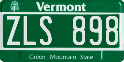 VT license plate ZLS898