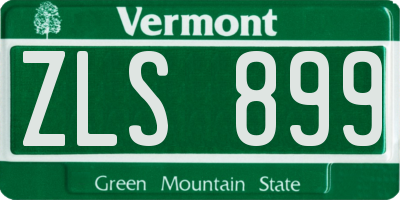VT license plate ZLS899