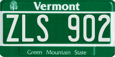 VT license plate ZLS902