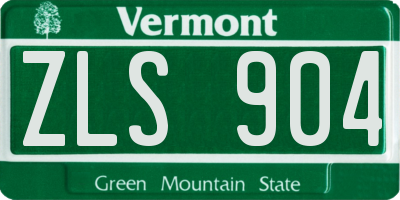VT license plate ZLS904