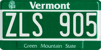 VT license plate ZLS905