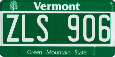 VT license plate ZLS906