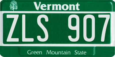 VT license plate ZLS907
