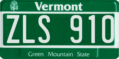 VT license plate ZLS910