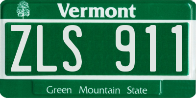VT license plate ZLS911