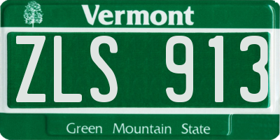 VT license plate ZLS913