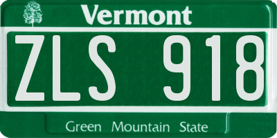 VT license plate ZLS918