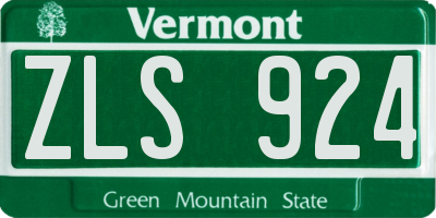 VT license plate ZLS924