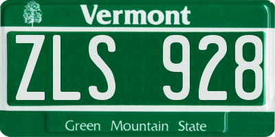 VT license plate ZLS928