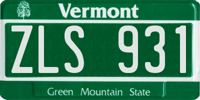 VT license plate ZLS931