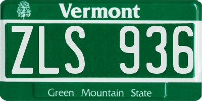 VT license plate ZLS936