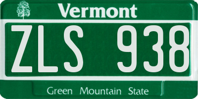 VT license plate ZLS938