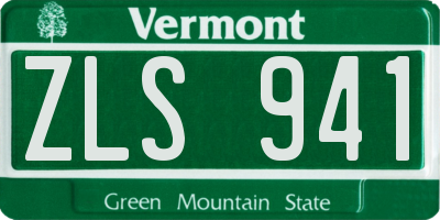 VT license plate ZLS941