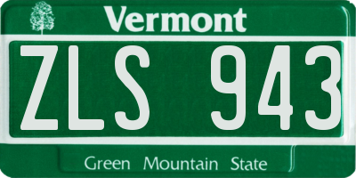 VT license plate ZLS943