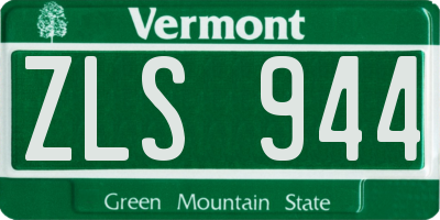 VT license plate ZLS944