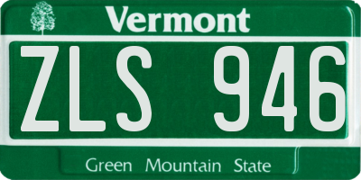 VT license plate ZLS946