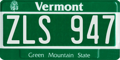 VT license plate ZLS947
