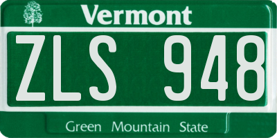 VT license plate ZLS948