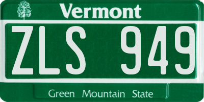 VT license plate ZLS949