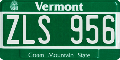 VT license plate ZLS956