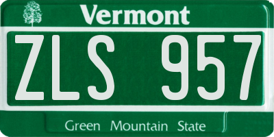 VT license plate ZLS957