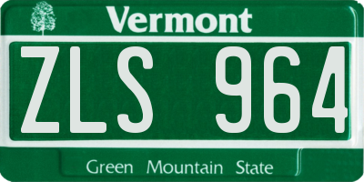 VT license plate ZLS964
