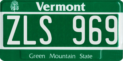 VT license plate ZLS969