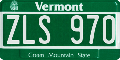 VT license plate ZLS970