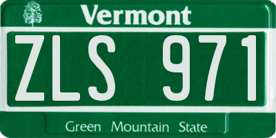 VT license plate ZLS971