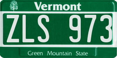 VT license plate ZLS973