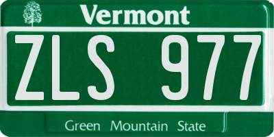 VT license plate ZLS977