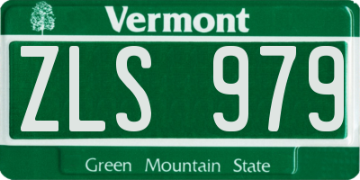 VT license plate ZLS979