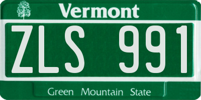 VT license plate ZLS991