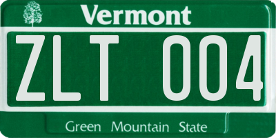 VT license plate ZLT004