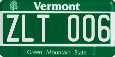 VT license plate ZLT006