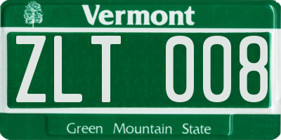 VT license plate ZLT008