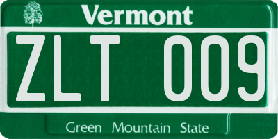 VT license plate ZLT009