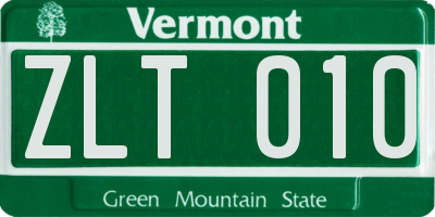 VT license plate ZLT010