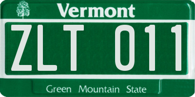 VT license plate ZLT011